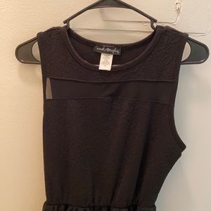 Black fit flare dress